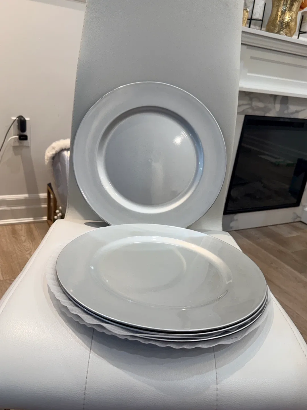 New Silver Charger Plates-Set of 4