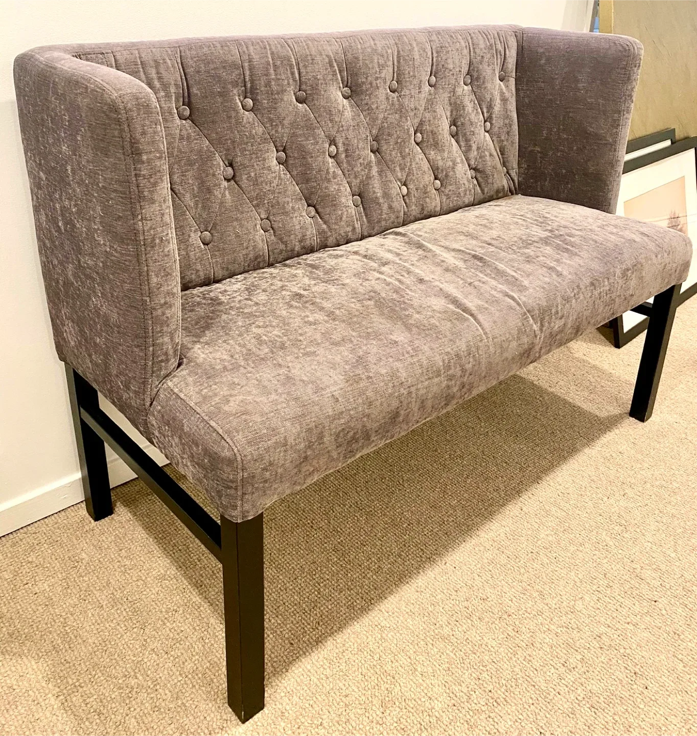 Urban Barn Upholstered Bench - Grey