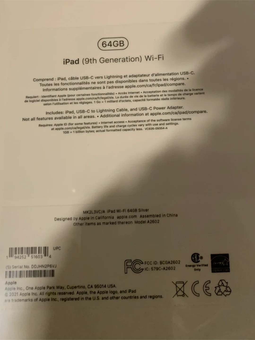 #Cleanout Apple iPad 9th Gen 64GB Wi-Fi - Silver