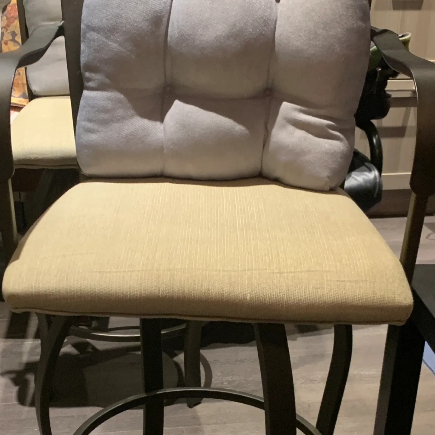 #Cleanout Bar Stool with Cushioned Seat