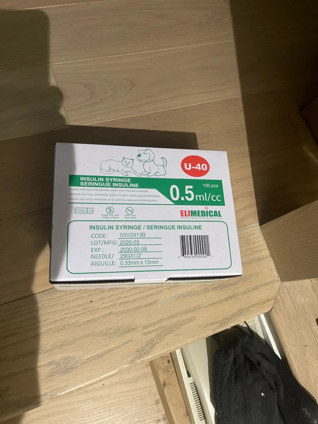 ELIMEDICAL Insulin Syringe U-40, 0.5ml/cc