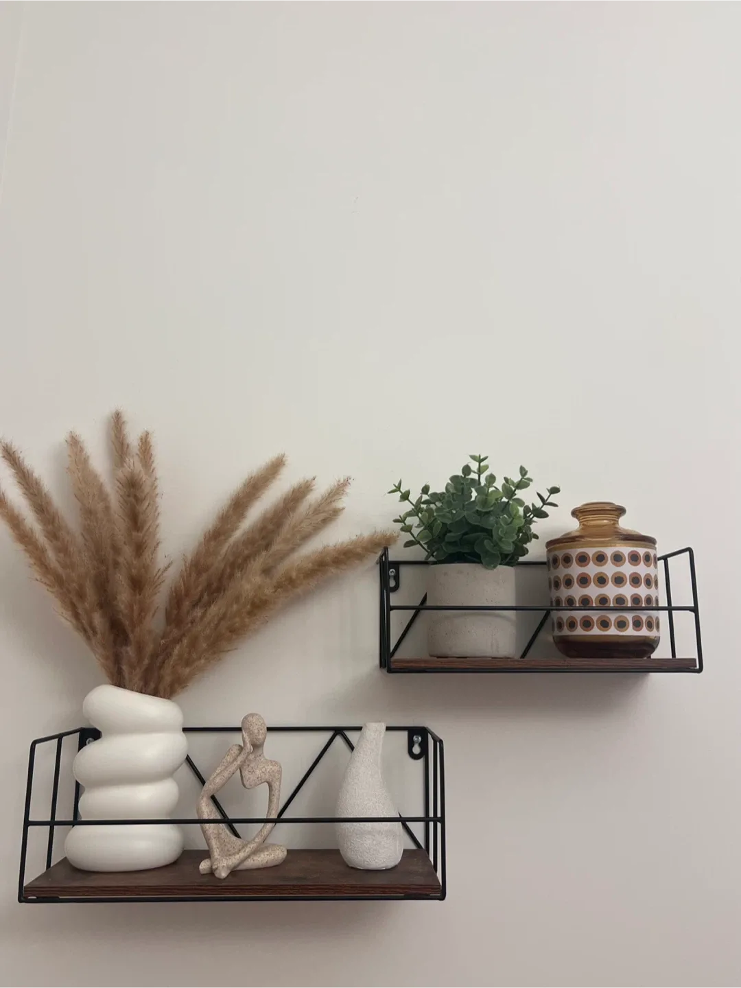 Wall Mounted Metal & Wood Shelf