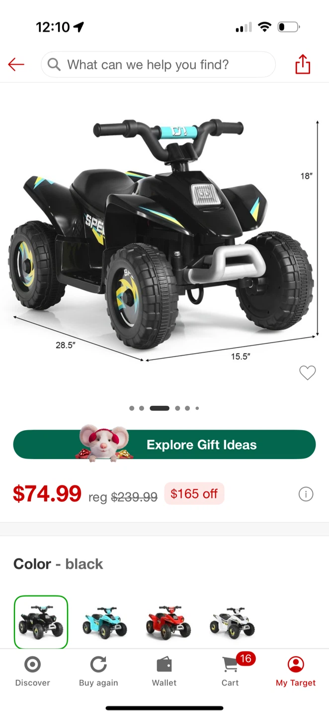 Black Kids Electric 4-Wheeler ATV - photo 3