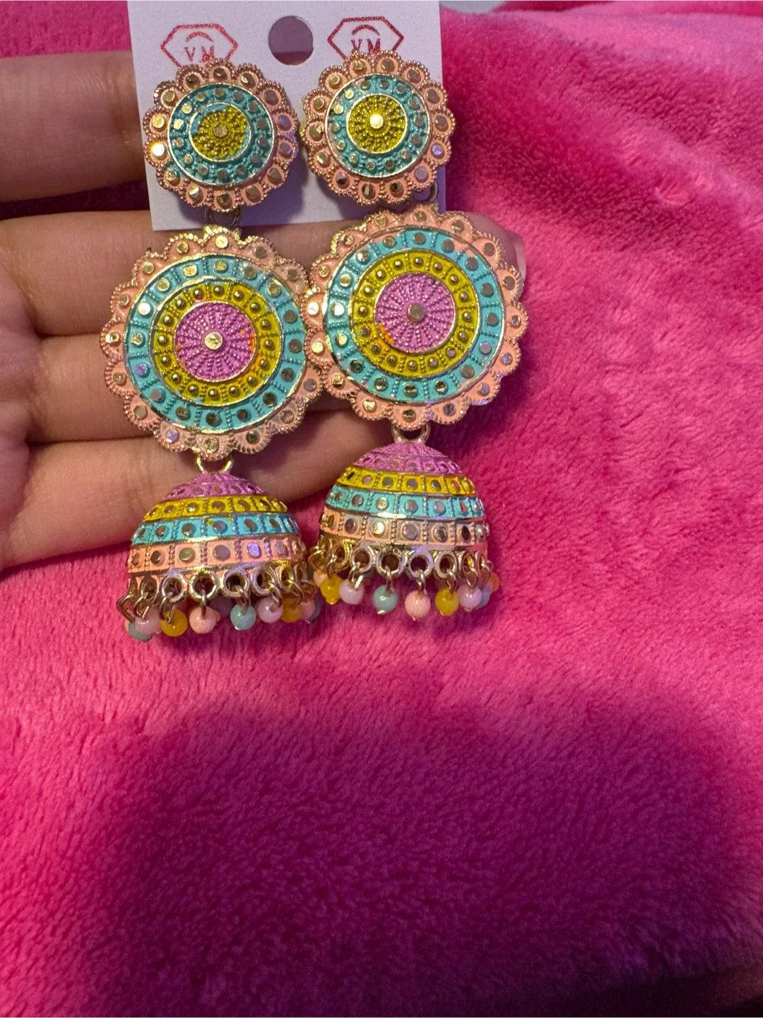 Colourful Jhumka Earrings
