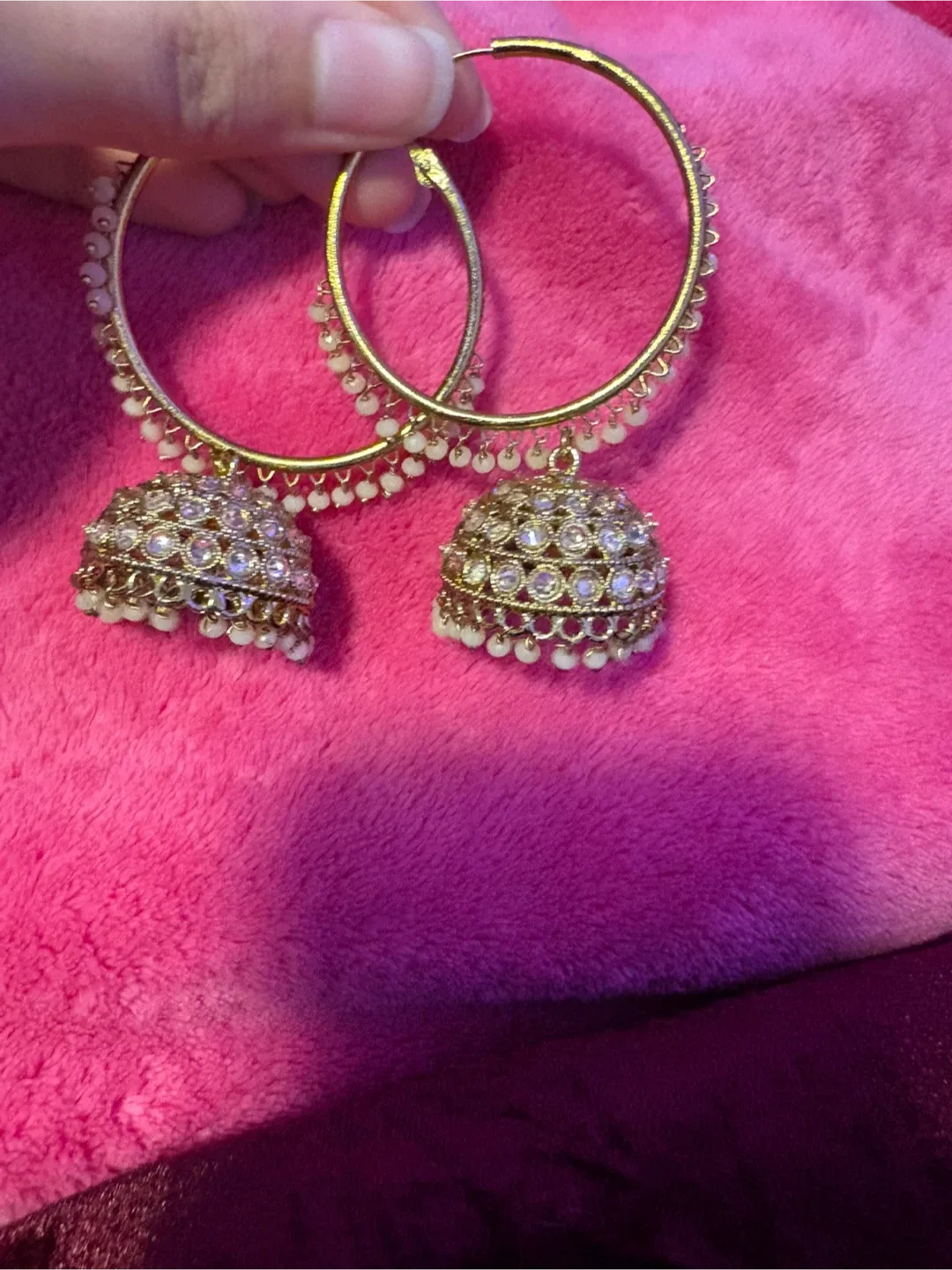 Gold Tone Jhumka Earrings