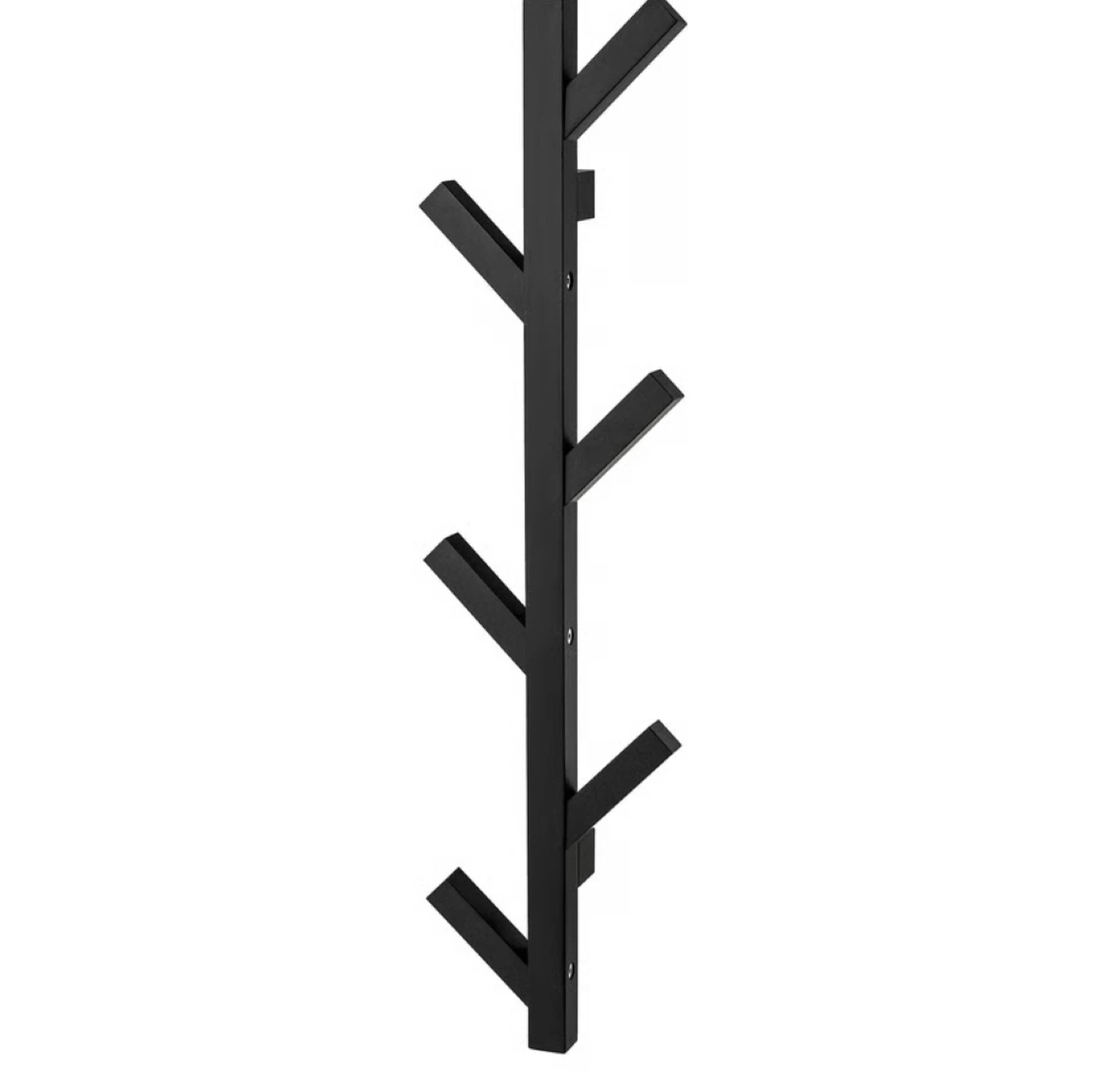 Black Wood Wall Mounted Coat Rack