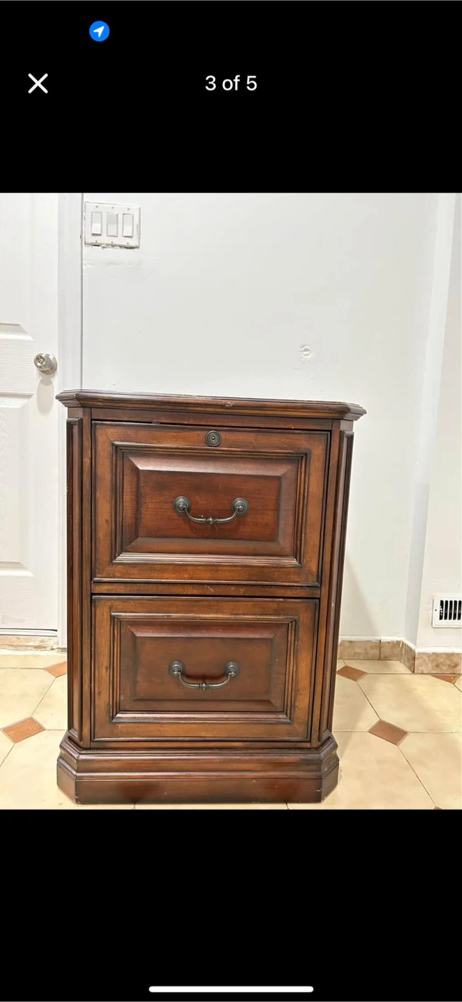 Wooden Two-Drawer Filing Cabinet - photo 3