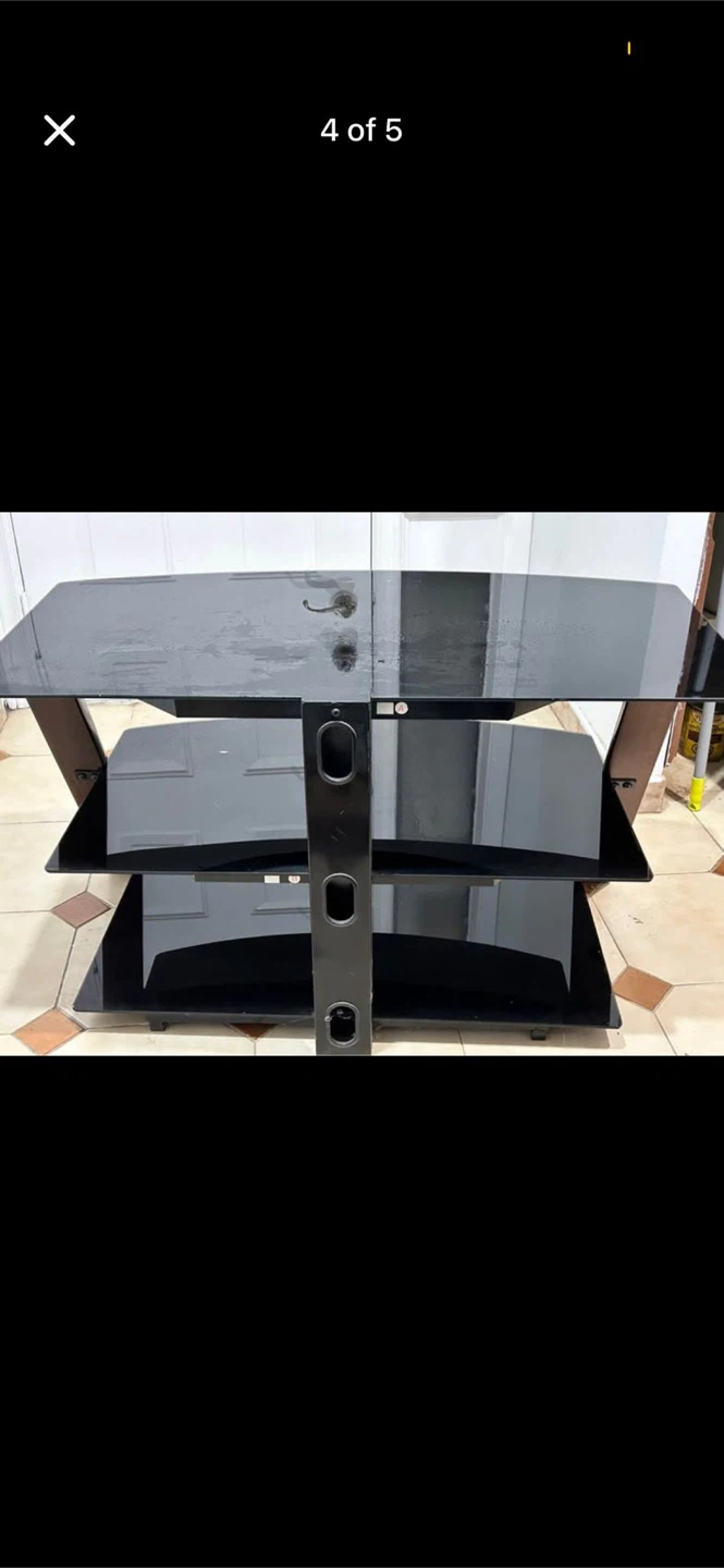 Black Glass TV Stand - photo 4