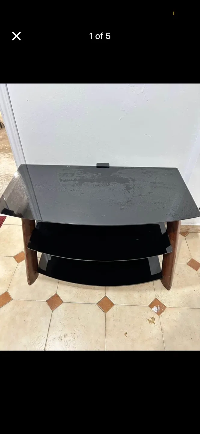 Black Glass TV Stand