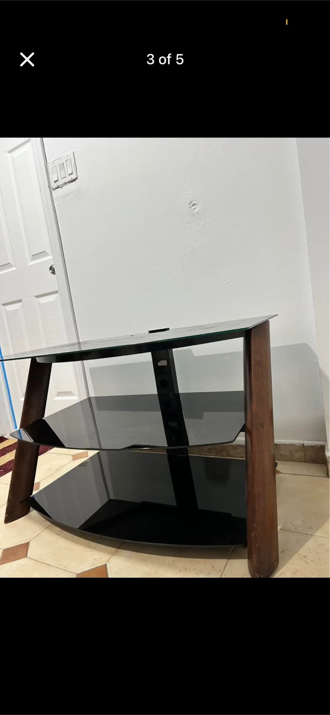 Black Glass TV Stand - photo 3