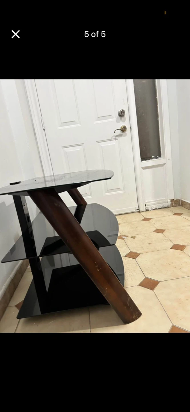 Black Glass TV Stand - photo 5