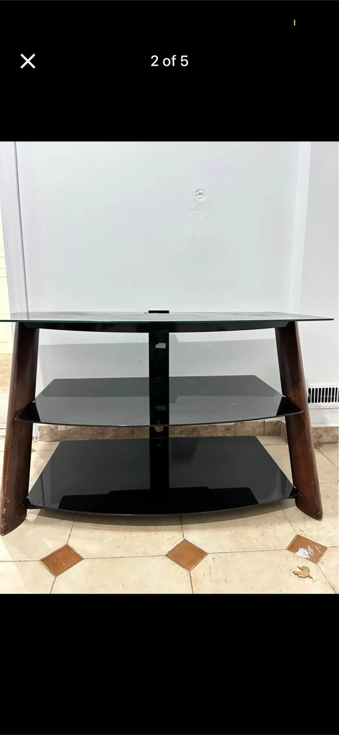 Black Glass TV Stand - photo 2