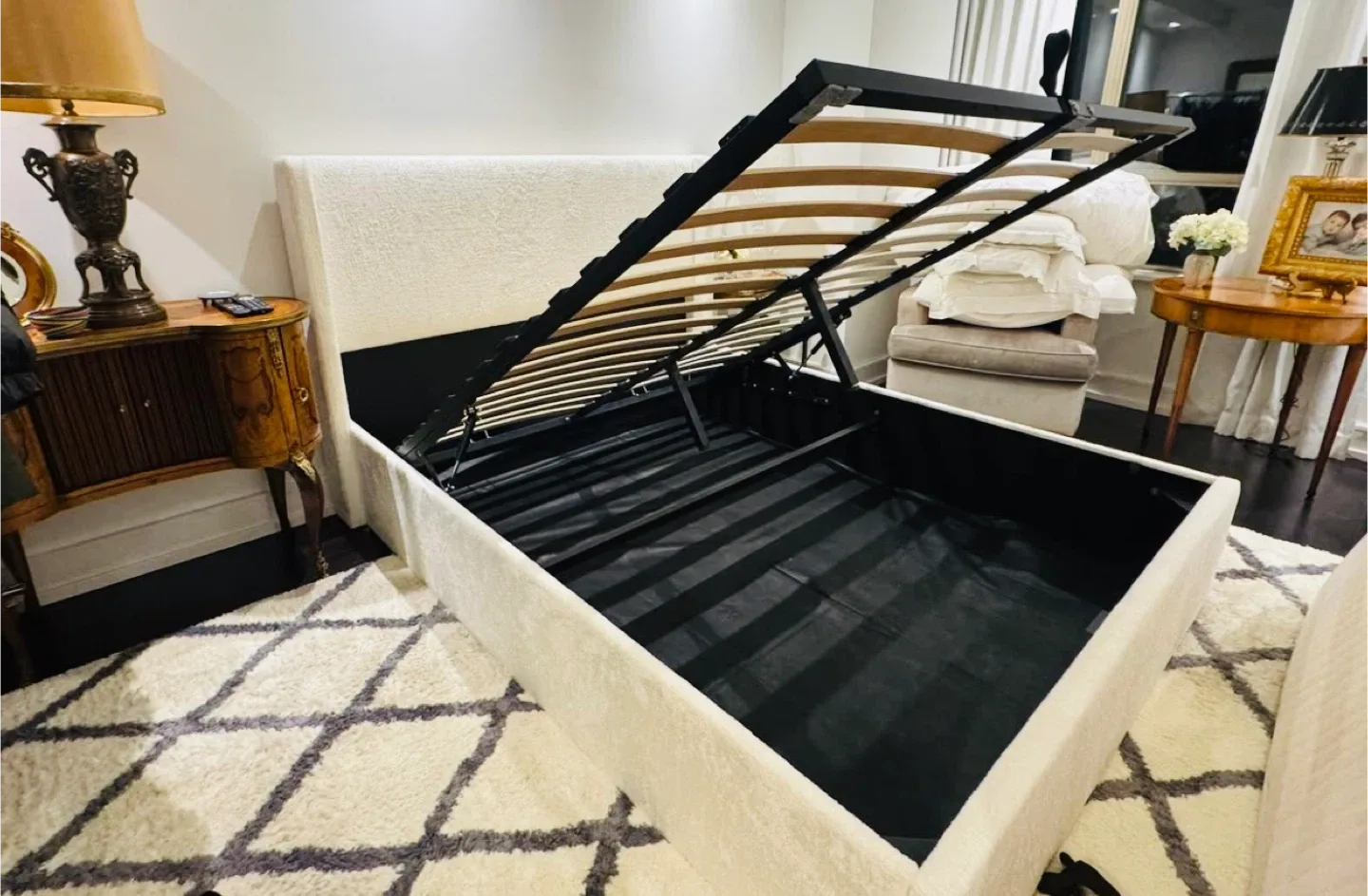 Upholstered queen Storage Bed Frame