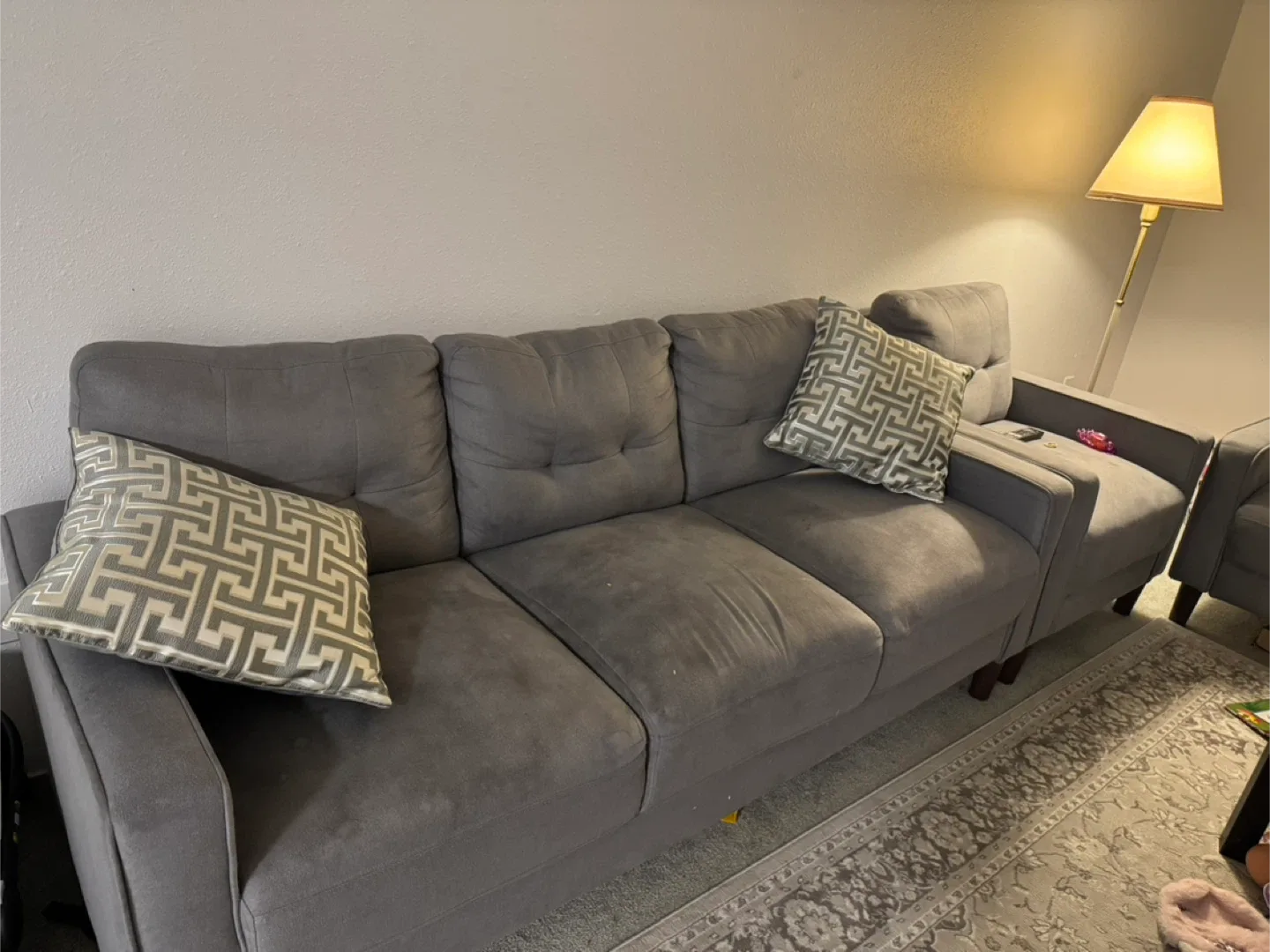 Grey Sofa and Loveseat Set