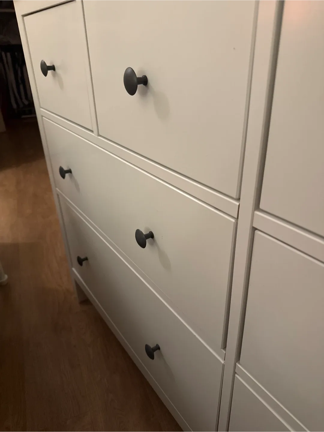 IKEA HEMNES 8-drawer dresser + glass table top (white) image indicator(10)