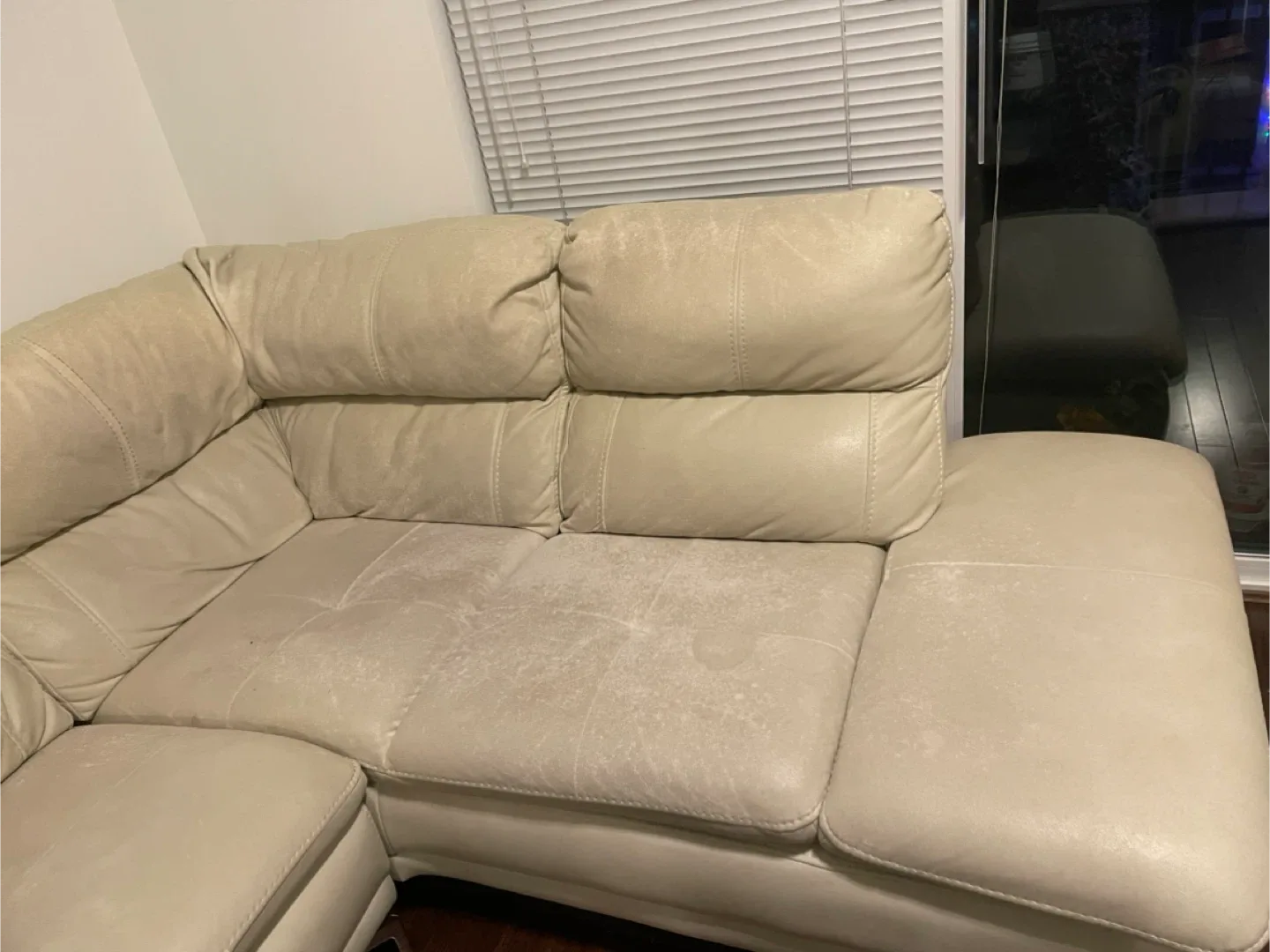 Beige Leather Sectional Sofa image indicator(3)