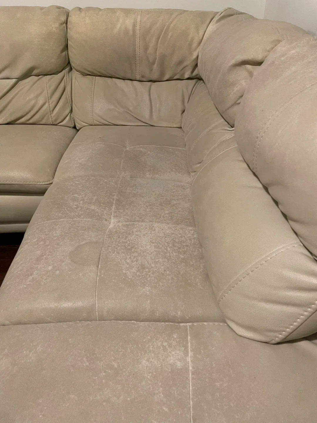 Beige Leather Sectional Sofa image indicator(5)