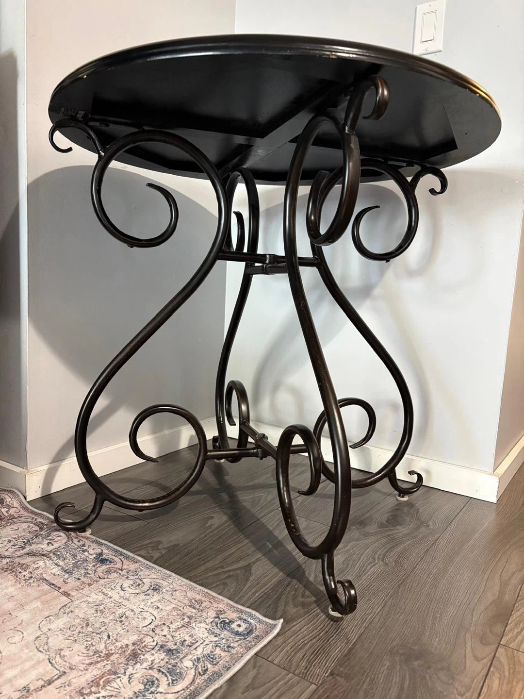 Round Accent Table - Brown & Black - photo 2