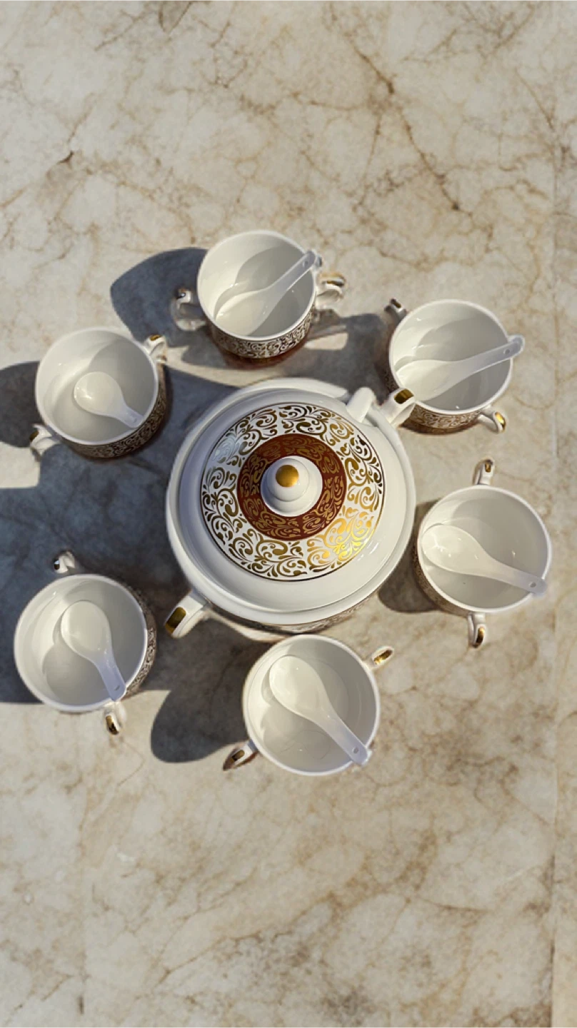 Soup Tureen Set with Cups & Spoons - photo 2
