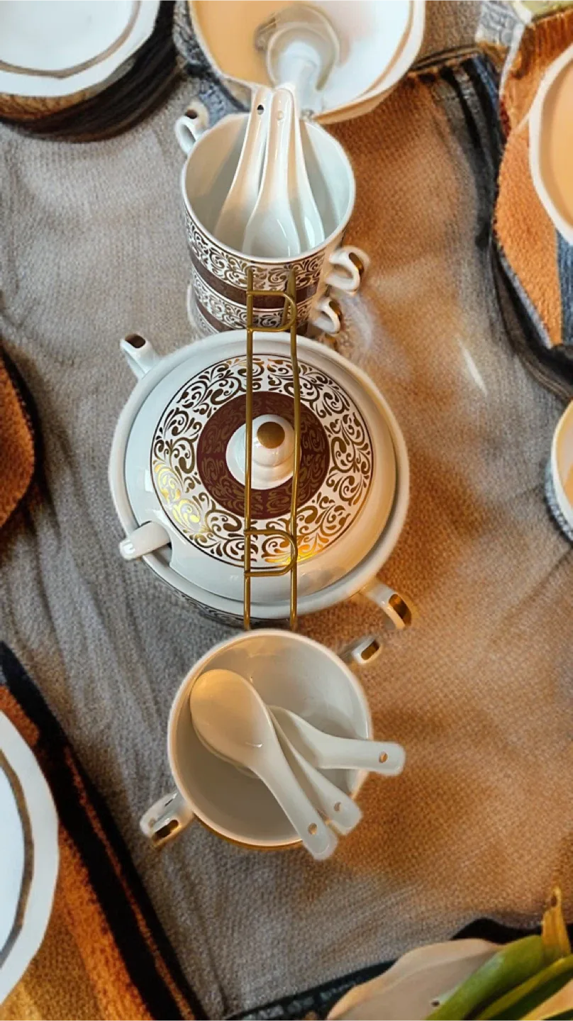 Soup Tureen Set with Cups & Spoons image indicator(3)