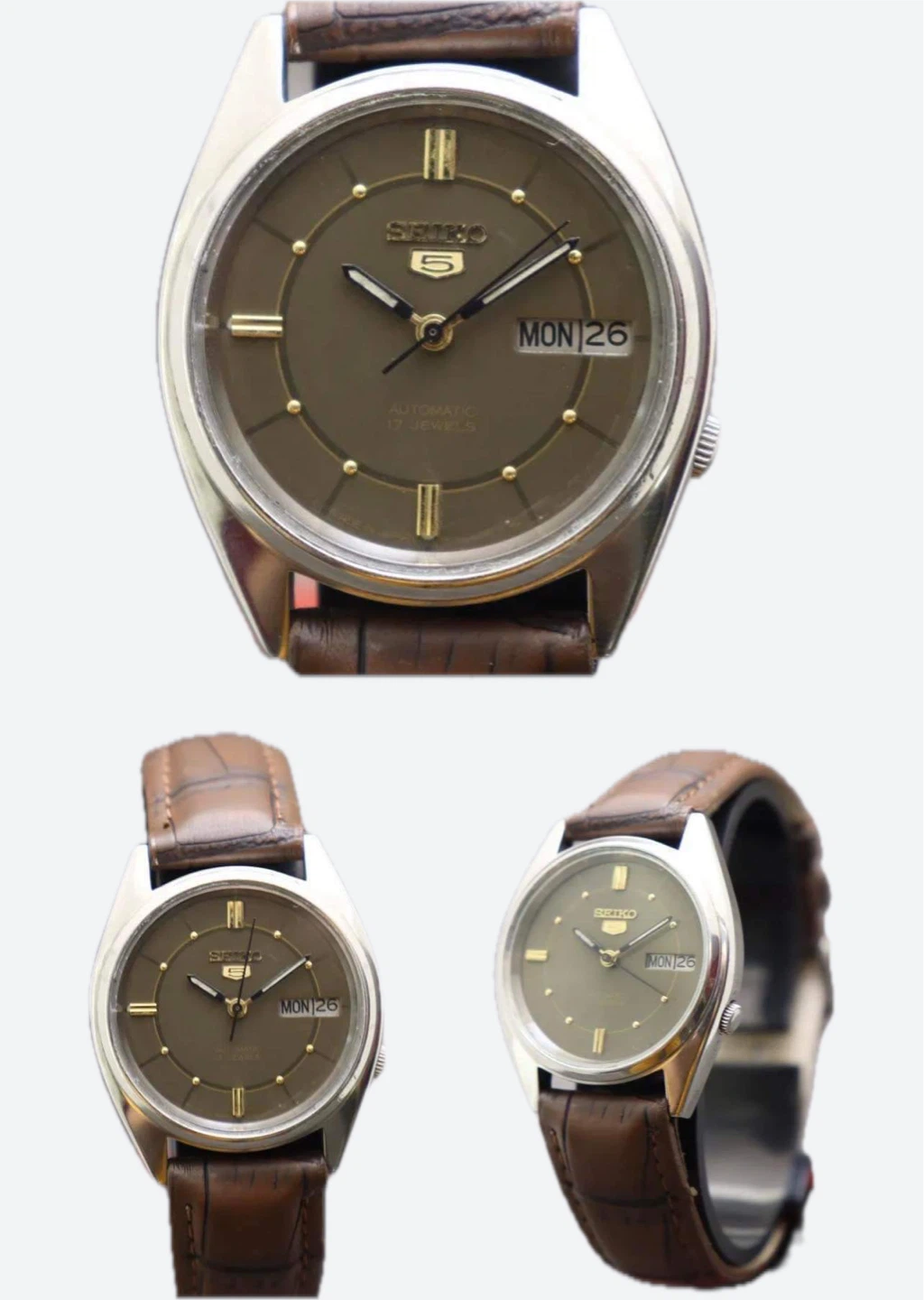 Seiko 5 Automatic Watch, Brown - photo 2