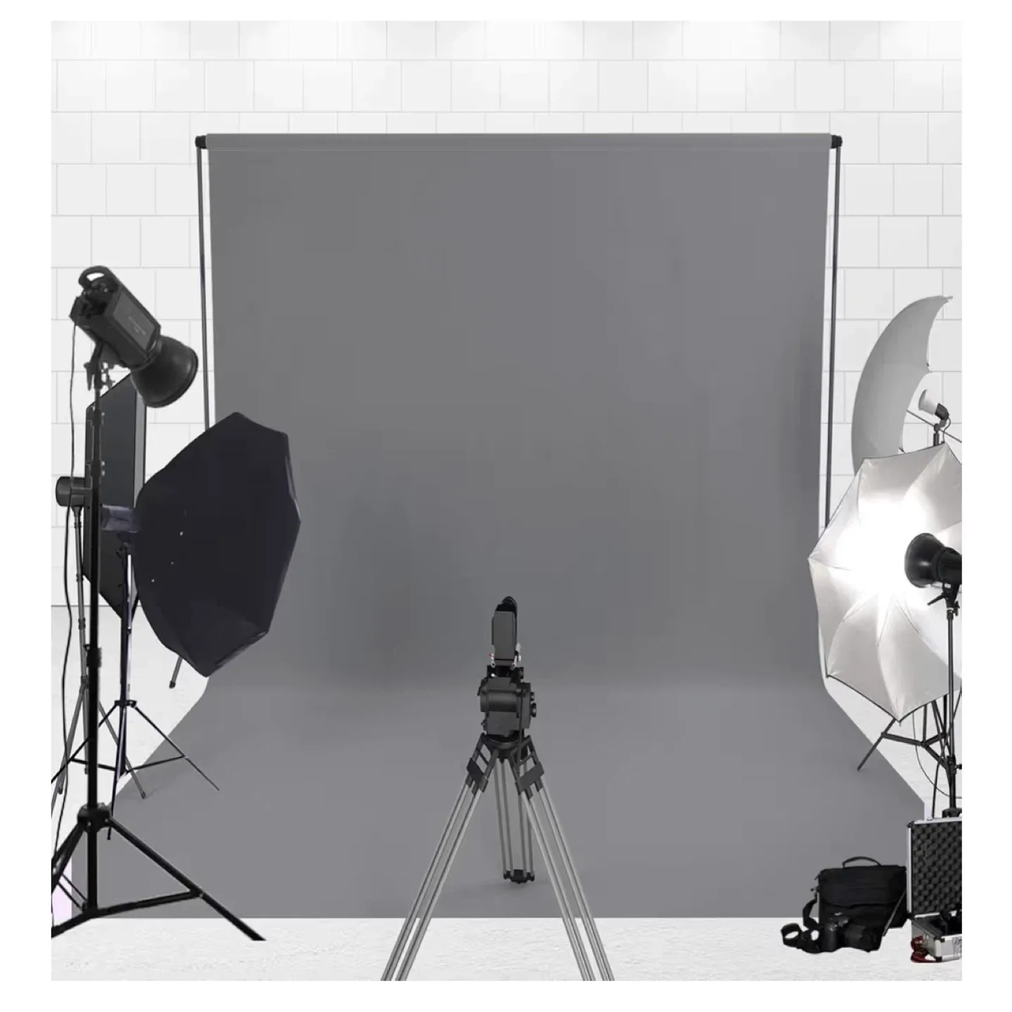 Gray Background Muslin Backdrop (6 × 9ft) (W × L)