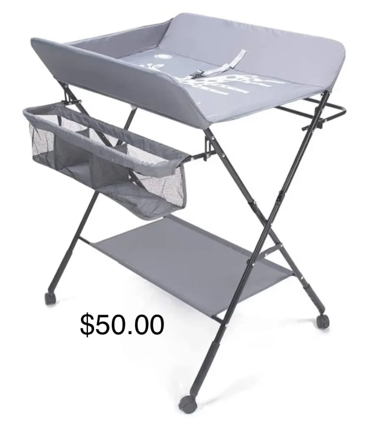 Grey Folding Baby Changing Table
