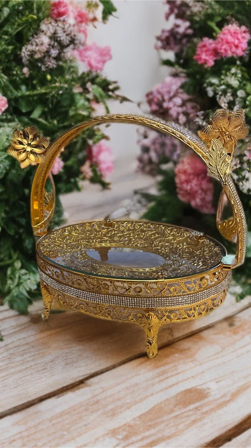 Gold Decorative Basket - 10" x 7 1/3" image indicator(4)