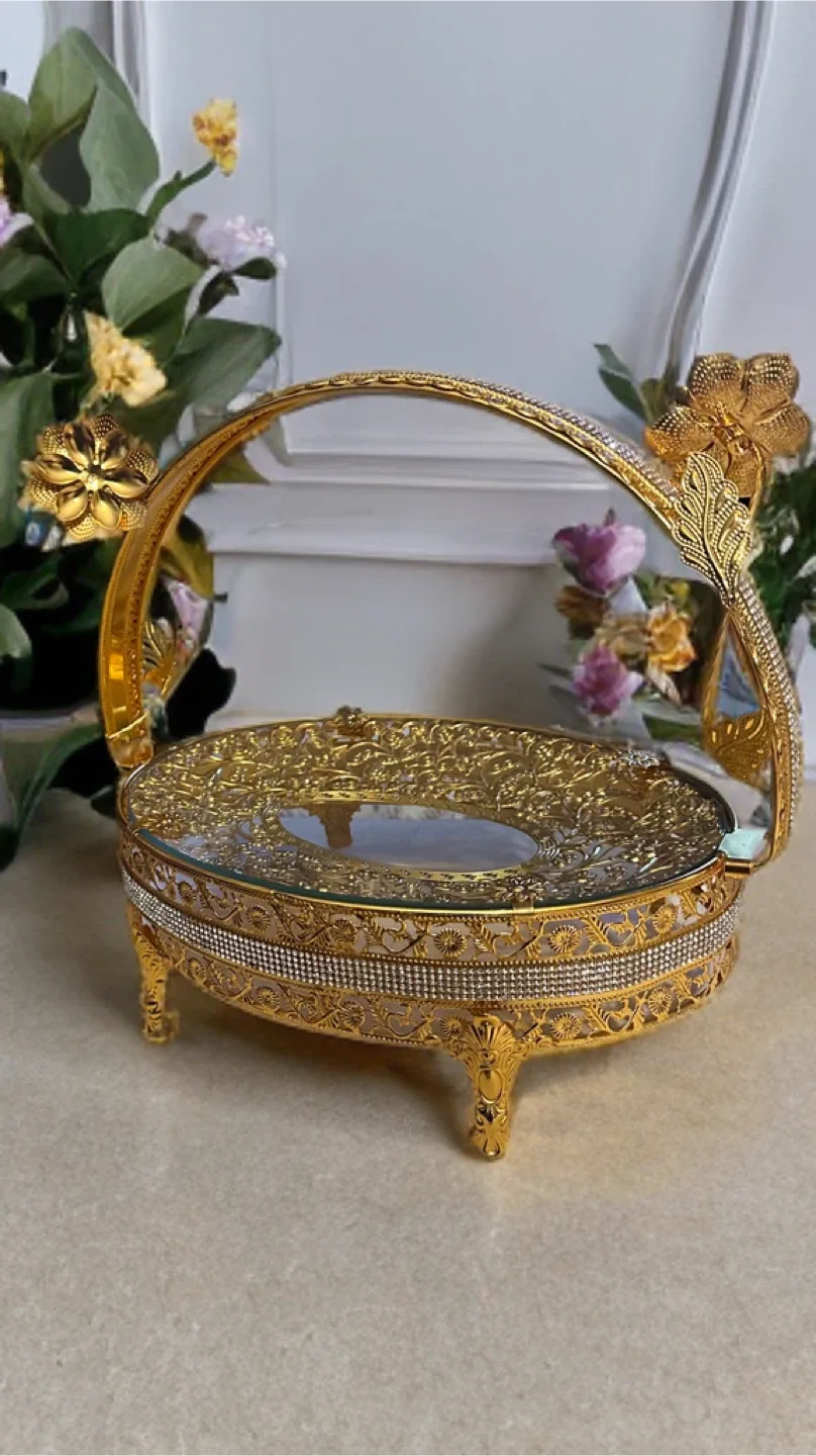 Gold Decorative Basket - 10" x 7 1/3" image indicator(6)