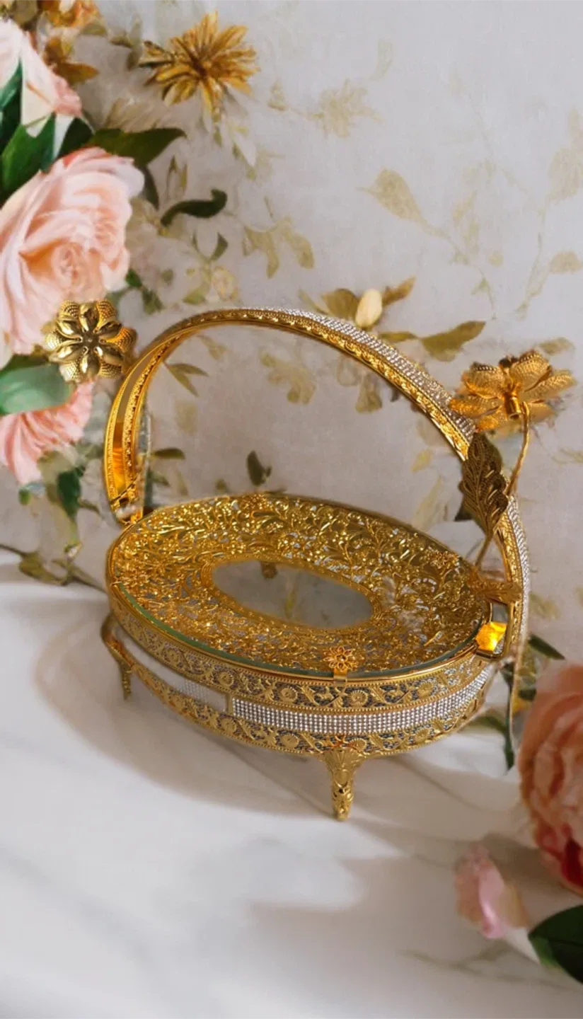Gold Decorative Basket - 10" x 7 1/3" image indicator(5)