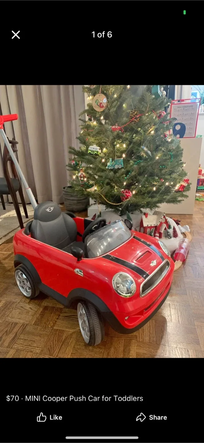 MINI Cooper Push Car for Toddlers - Red