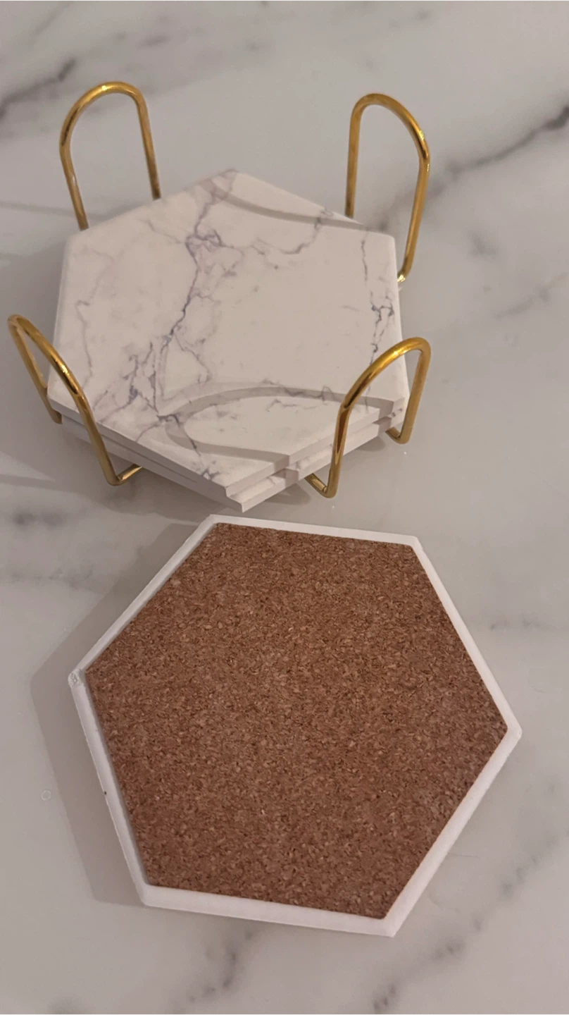 Marble colored drink Coasters - photo 2