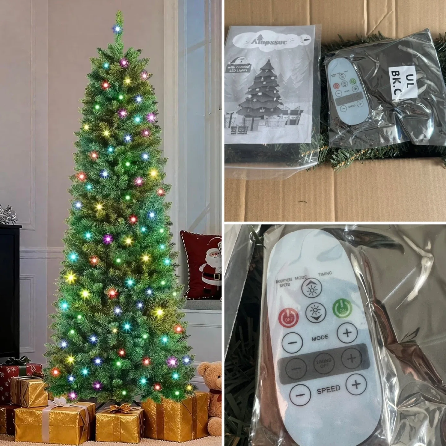 Brand New 6.5ft. Pre-lit wRemote Multicolour Pencil Tree