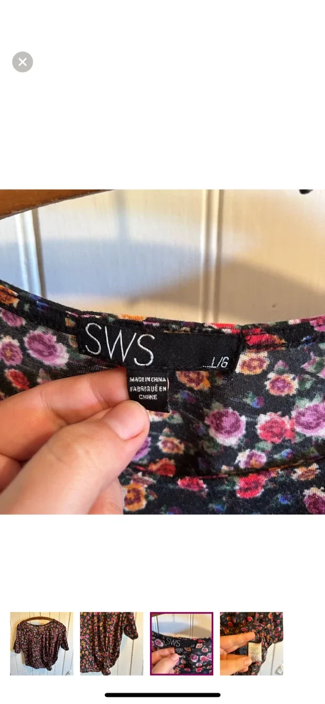 SWS Floral Knot-Front Top - Size L image indicator(3)