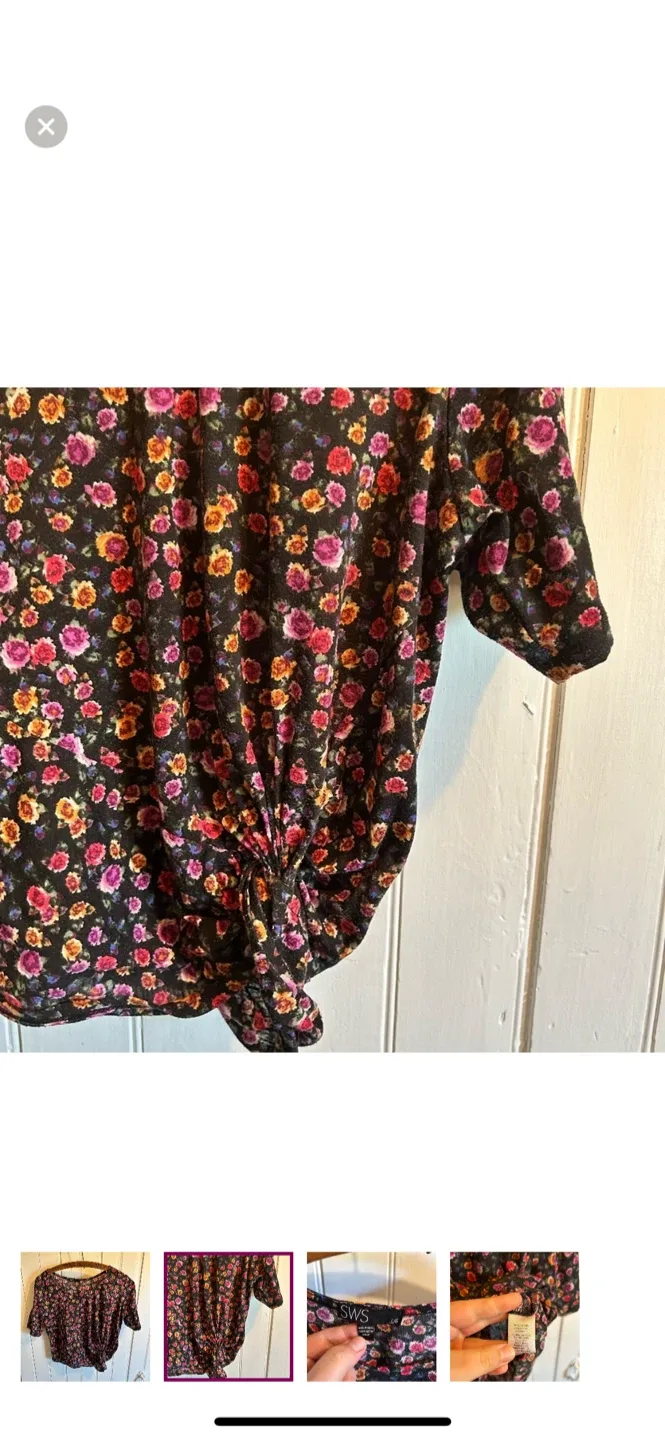 SWS Floral Knot-Front Top - Size L image indicator(2)