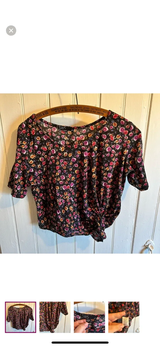 SWS Floral Knot-Front Top - Size L