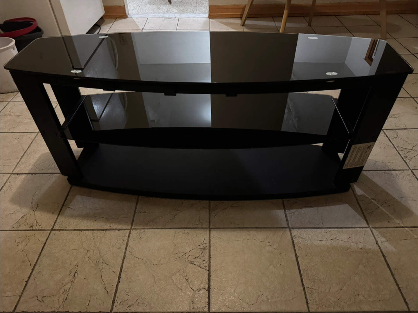 Black Glass TV Stand - photo 2