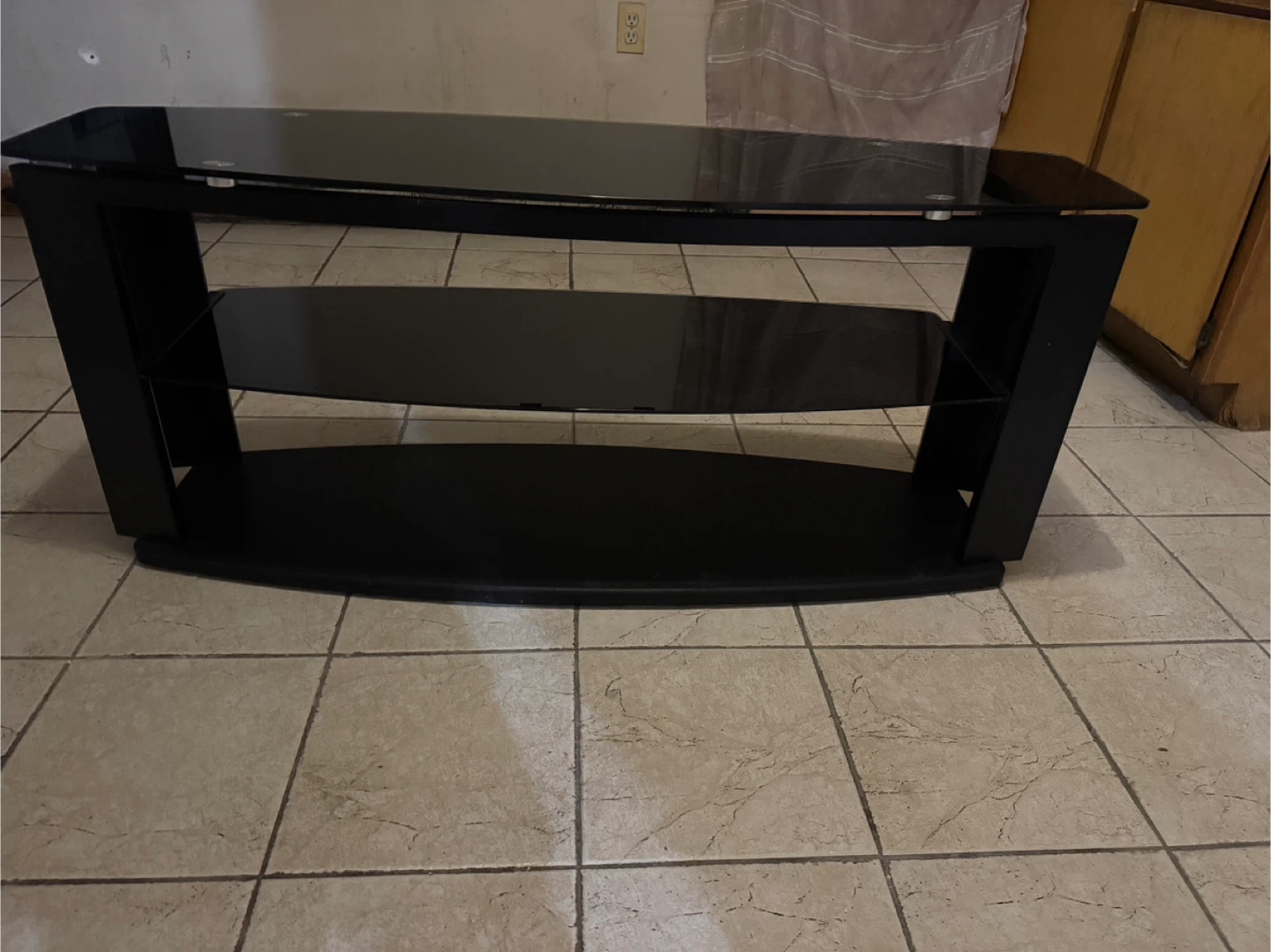 Black Glass TV Stand - photo 3