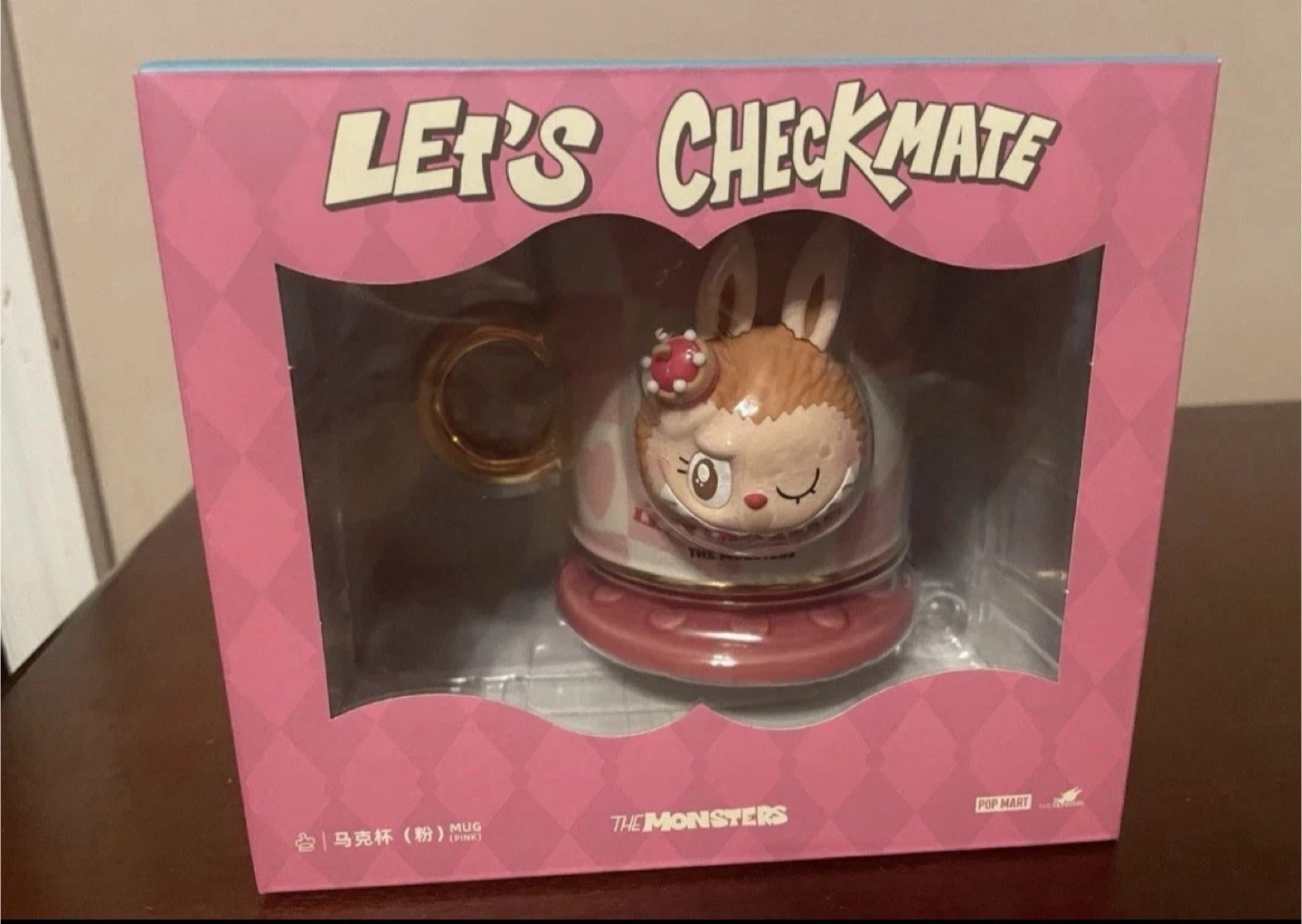 Pop Mart Labubu The Monsters Let’s Checkmate Pink Mug