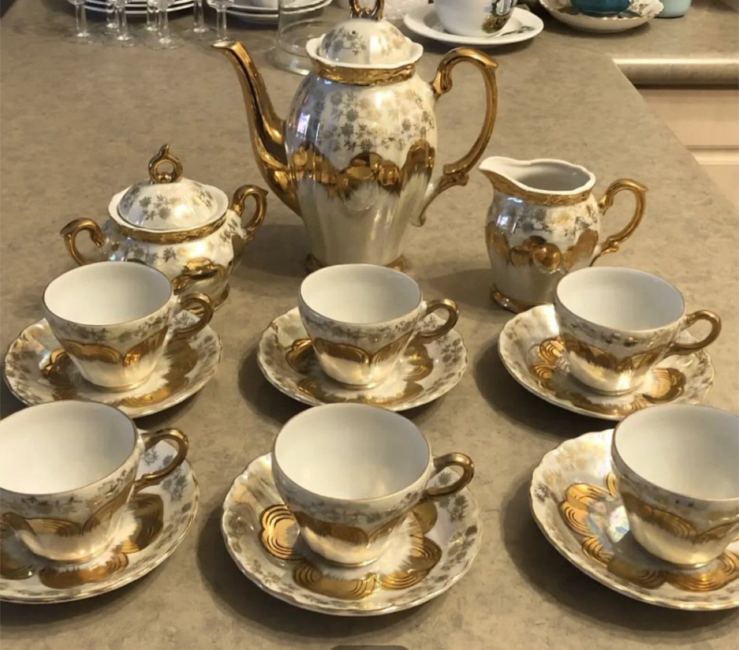 Espresso sets - china cups, saucers - #cleanout
