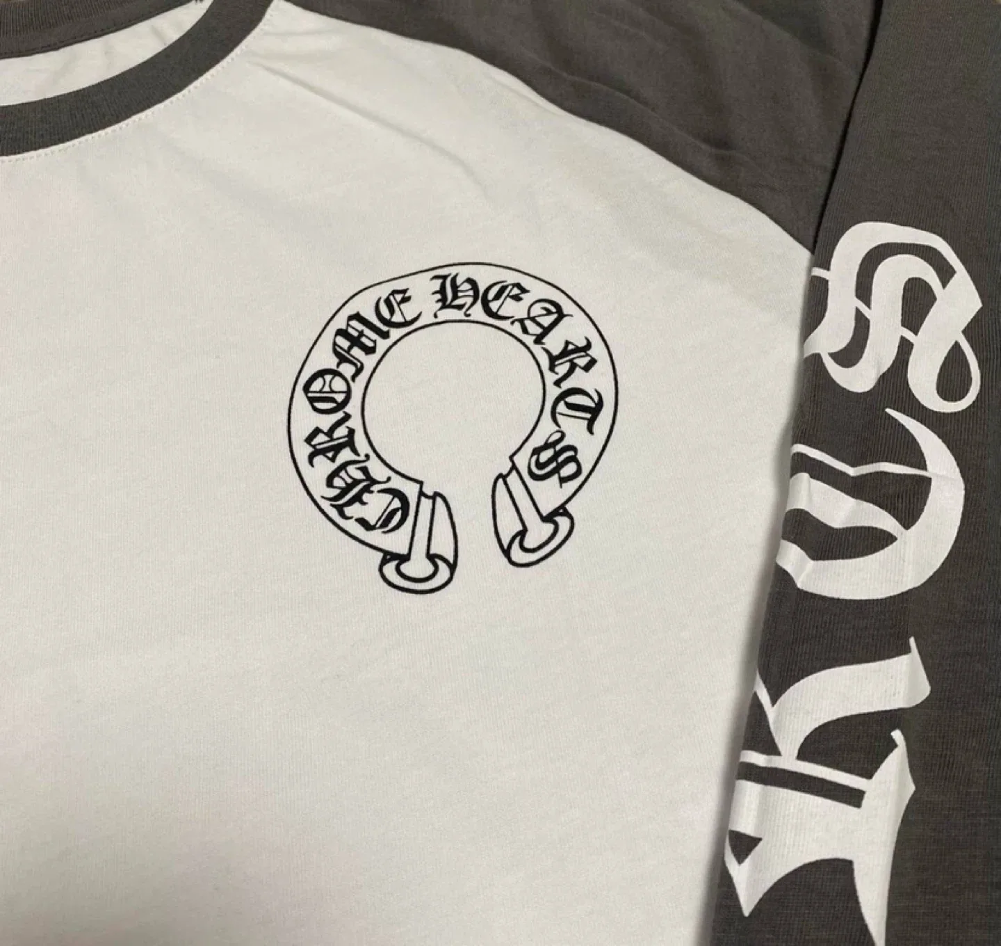 Chrome Hearts Long Sleeve Baseball Tee Grey/White - All Sizes image indicator(4)