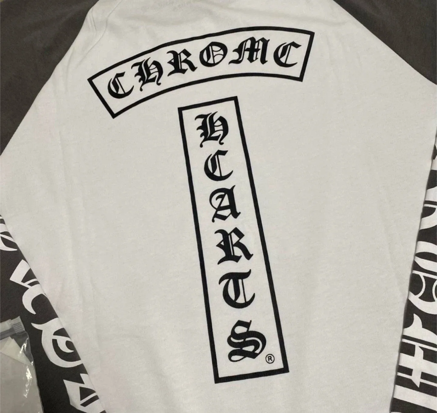 Chrome Hearts Long Sleeve Baseball Tee Grey/White - All Sizes image indicator(3)