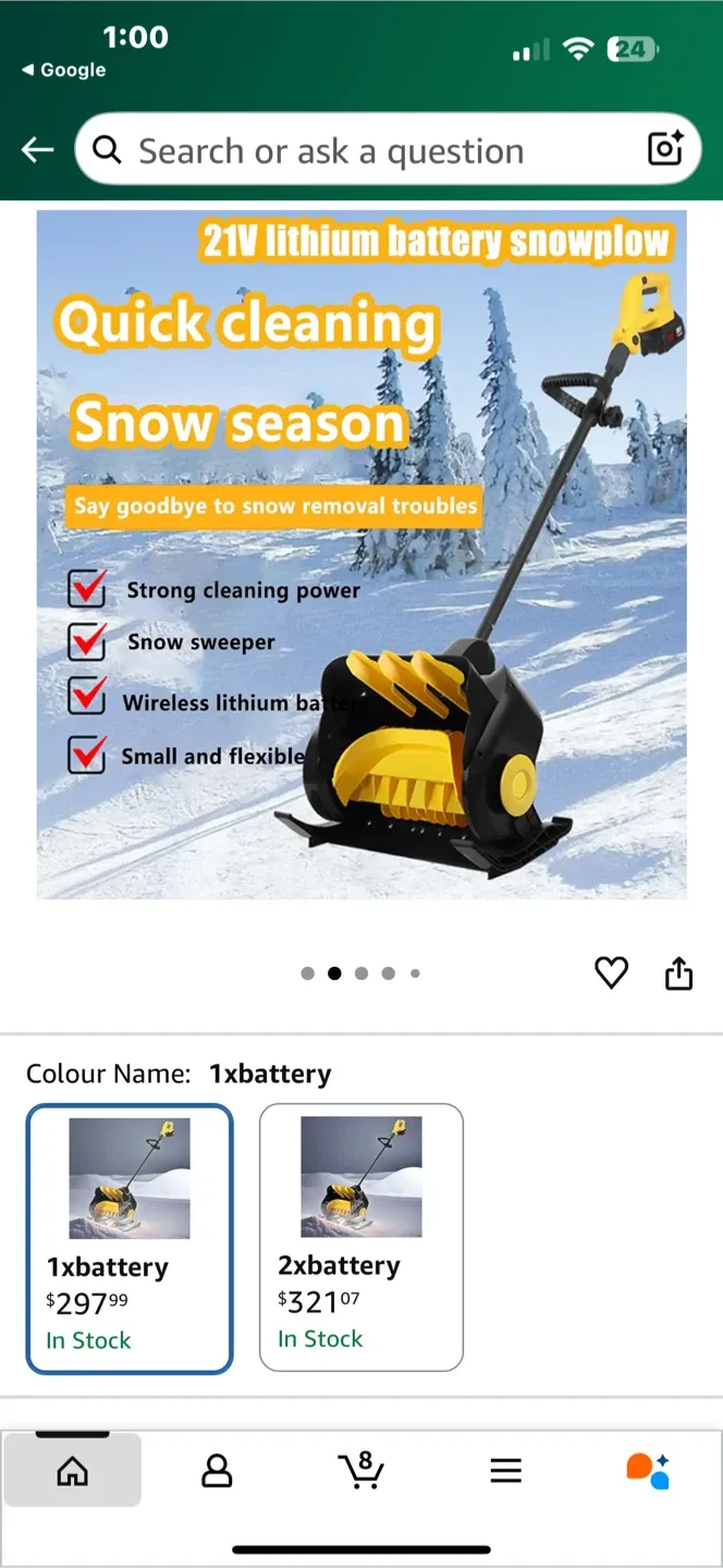 New Toolowe Cordless Snow Shovel TPW21V4AH4MOS