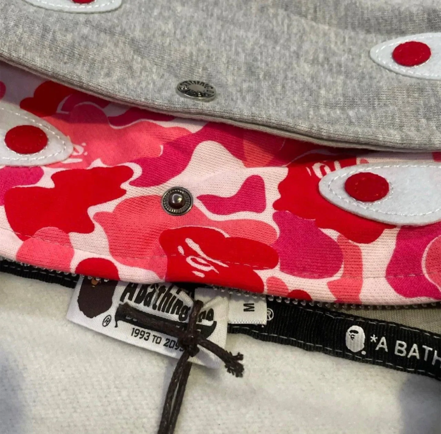 Bape Shark Full Zip Double Hooded Grey/Pink Camo Mix image indicator(6)