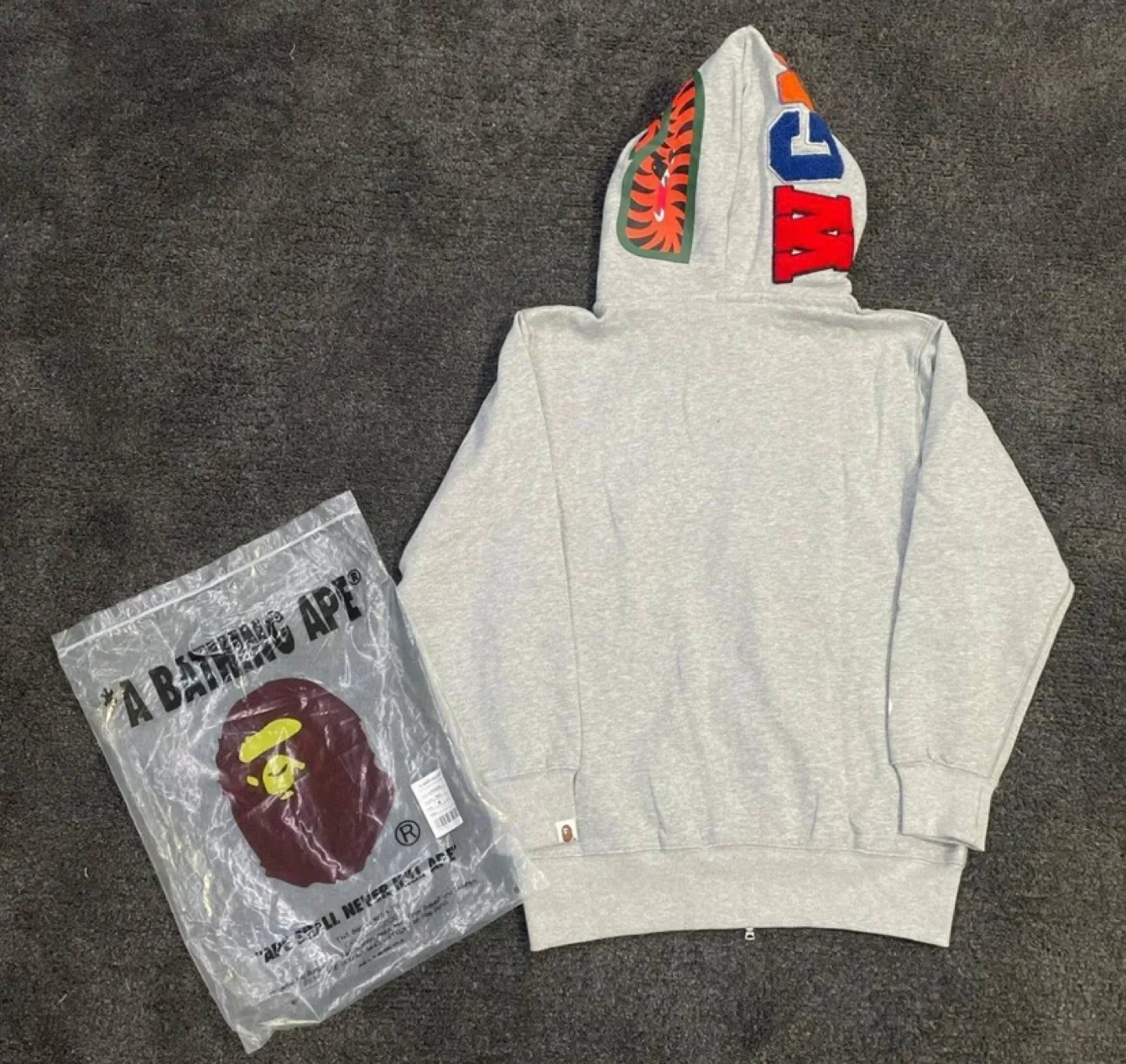 Bape Shark Full Zip Double Hooded Grey/Pink Camo Mix image indicator(7)