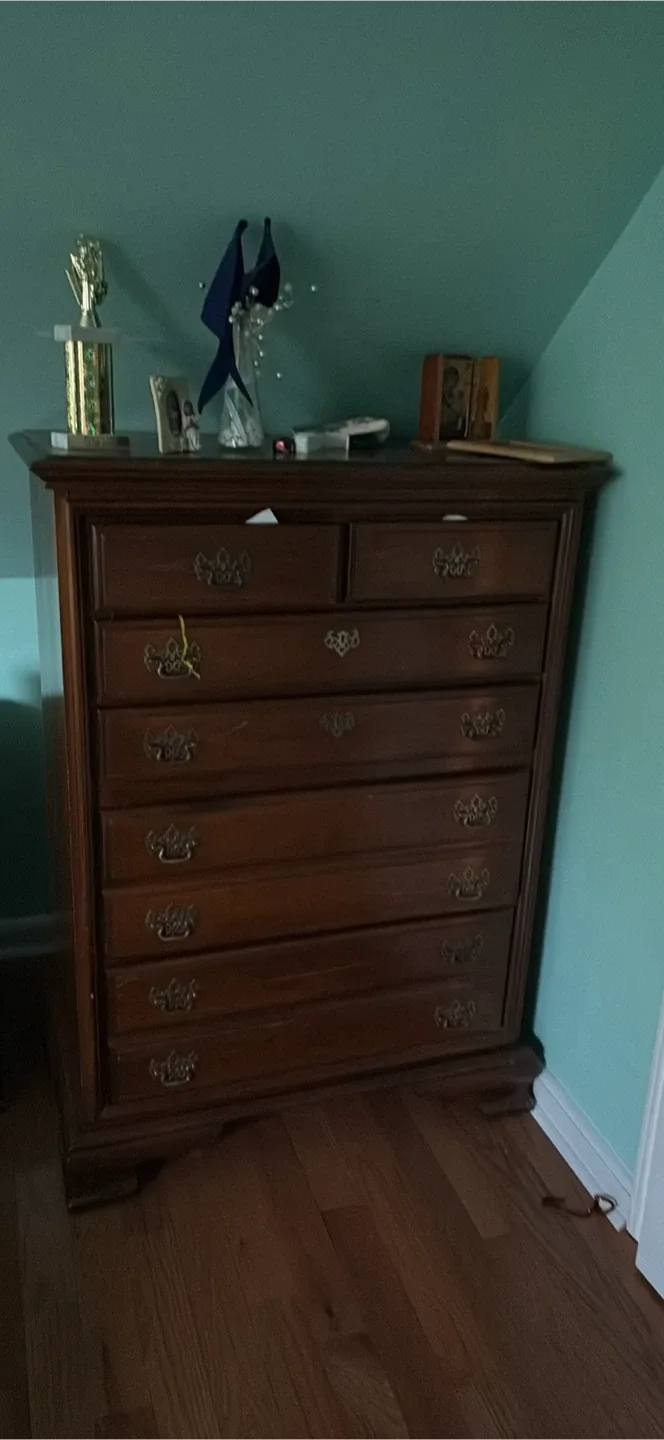 Vintage Brown Wood Dresser image indicator(4)