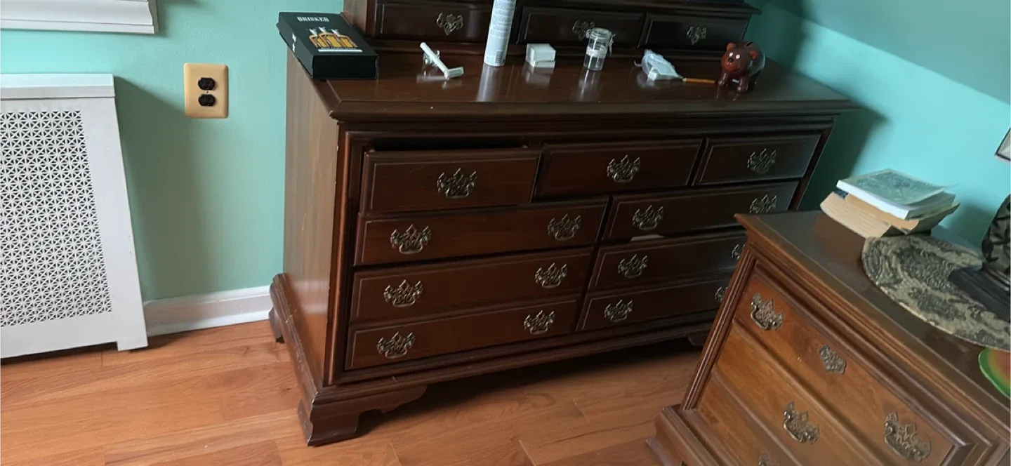 Vintage Brown Wood Dresser