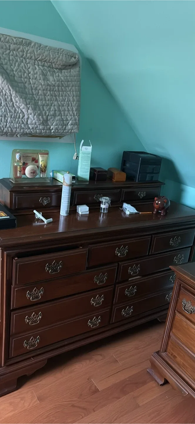 Vintage Brown Wood Dresser image indicator(2)