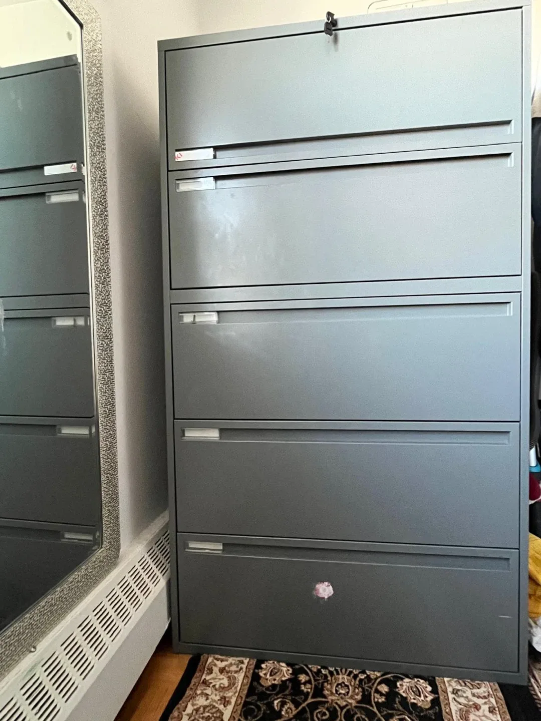 Grey 5-Drawer Filing Cabinet