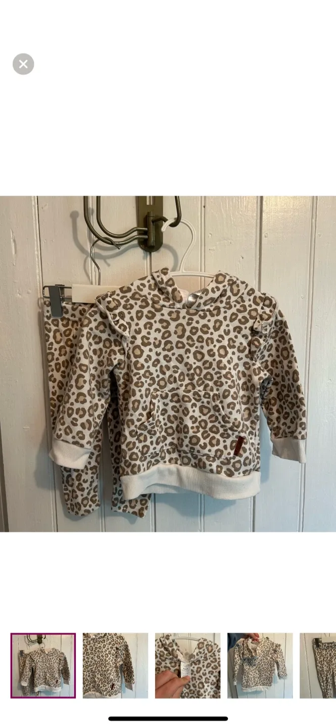 Lila & Jack 12M Leopard Print Hoodie Set
